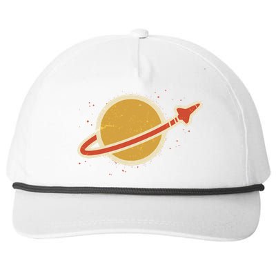 Retro Vintage Planet Space Shuttle Logo Snapback Five-Panel Rope Hat