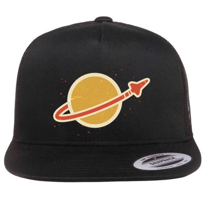 Retro Vintage Planet Space Shuttle Logo Flatbill Hat