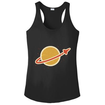 Retro Vintage Planet Space Shuttle Logo Ladies PosiCharge Competitor Racerback Tank