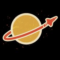 Retro Vintage Planet Space Shuttle Logo Baby Bodysuit