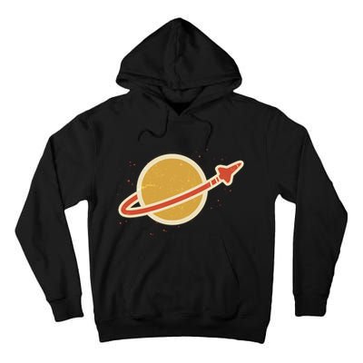 Retro Vintage Planet Space Shuttle Logo Tall Hoodie