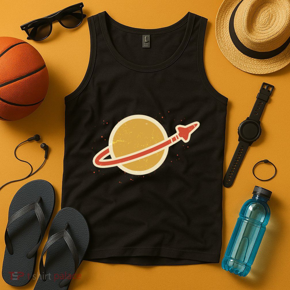 Retro Vintage Planet Space Shuttle Logo Tank Top