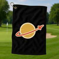 Retro Vintage Planet Space Shuttle Logo Golf Towel