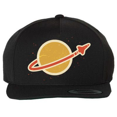 Retro Vintage Planet Space Shuttle Logo Wool Snapback Cap