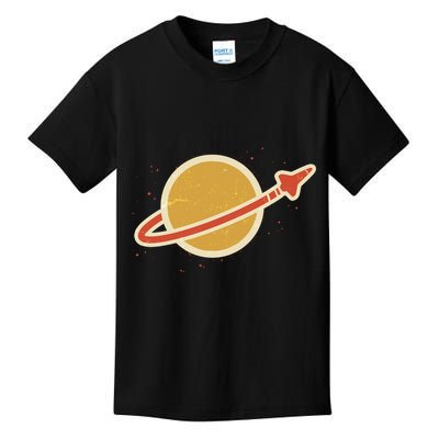 Retro Vintage Planet Space Shuttle Logo Kids T-Shirt