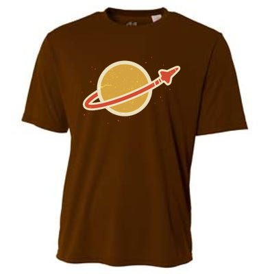 Retro Vintage Planet Space Shuttle Logo Cooling Performance Crew T-Shirt