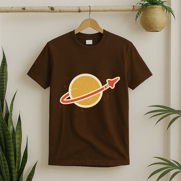 Retro Vintage Planet Space Shuttle Logo T-Shirt
