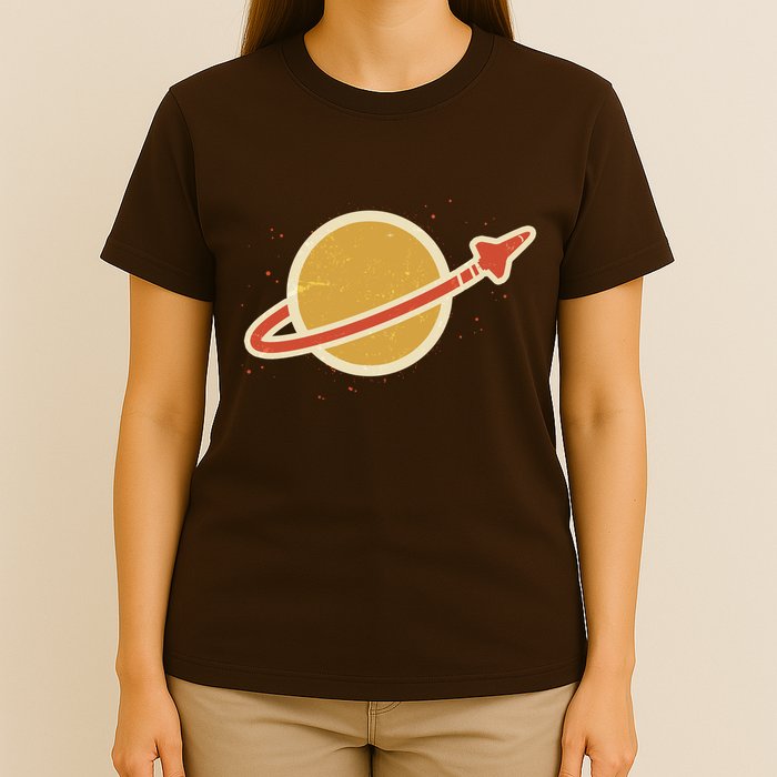 Retro Vintage Planet Space Shuttle Logo T-Shirt