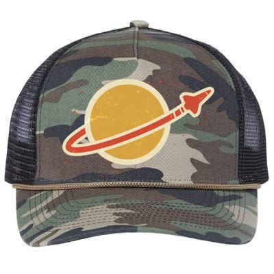 Retro Vintage Planet Space Shuttle Logo Retro Rope Trucker Hat Cap