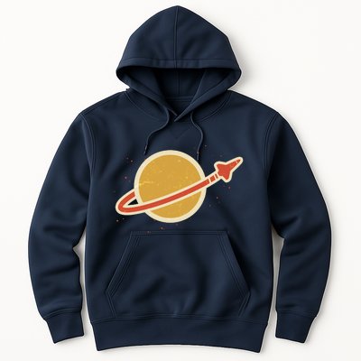 Retro Vintage Planet Space Shuttle Logo Hoodie