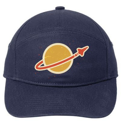 Retro Vintage Planet Space Shuttle Logo 7-Panel Snapback Hat