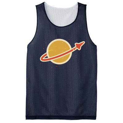 Retro Vintage Planet Space Shuttle Logo Mesh Reversible Basketball Jersey Tank