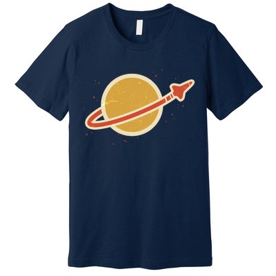 Retro Vintage Planet Space Shuttle Logo Premium T-Shirt