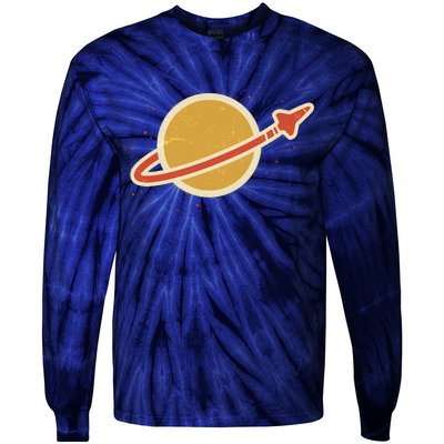 Retro Vintage Planet Space Shuttle Logo Tie-Dye Long Sleeve Shirt