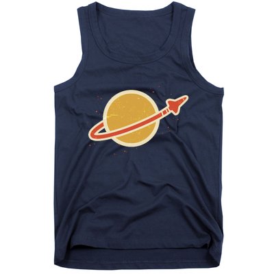 Retro Vintage Planet Space Shuttle Logo Tank Top