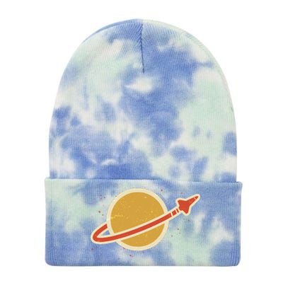 Retro Vintage Planet Space Shuttle Logo Tie Dye 12in Knit Beanie