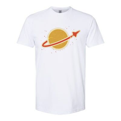 Retro Vintage Planet Space Shuttle Logo Softstyle® CVC T-Shirt