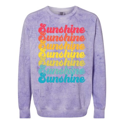 Retro Vintage Sunshine Sun Text Colorblast Crewneck Sweatshirt