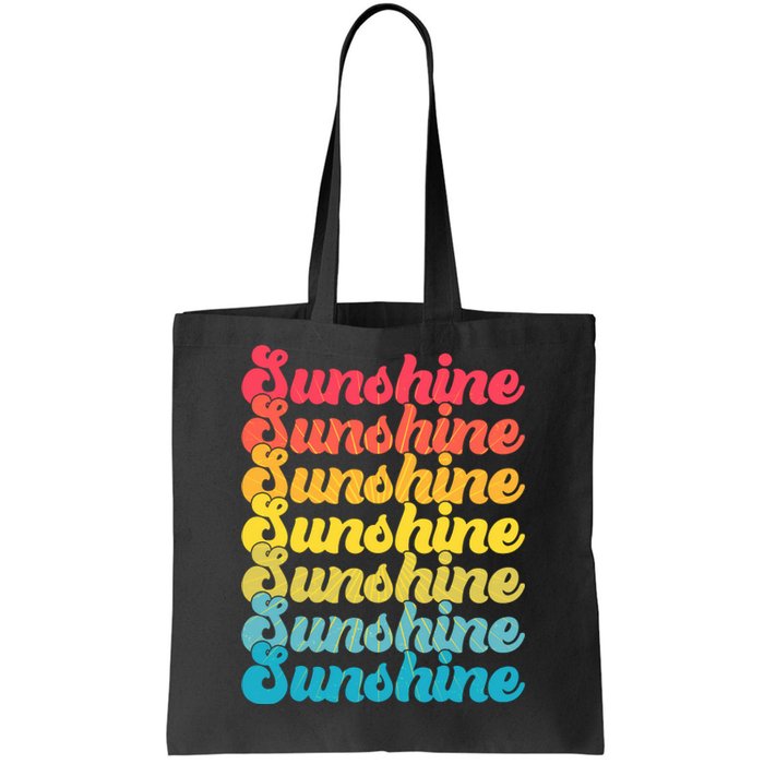 Retro Vintage Sunshine Sun Text Tote Bag