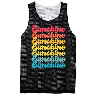 Retro Vintage Sunshine Sun Text Mesh Reversible Basketball Jersey Tank