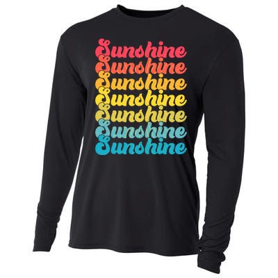 Retro Vintage Sunshine Sun Text Cooling Performance Long Sleeve Crew