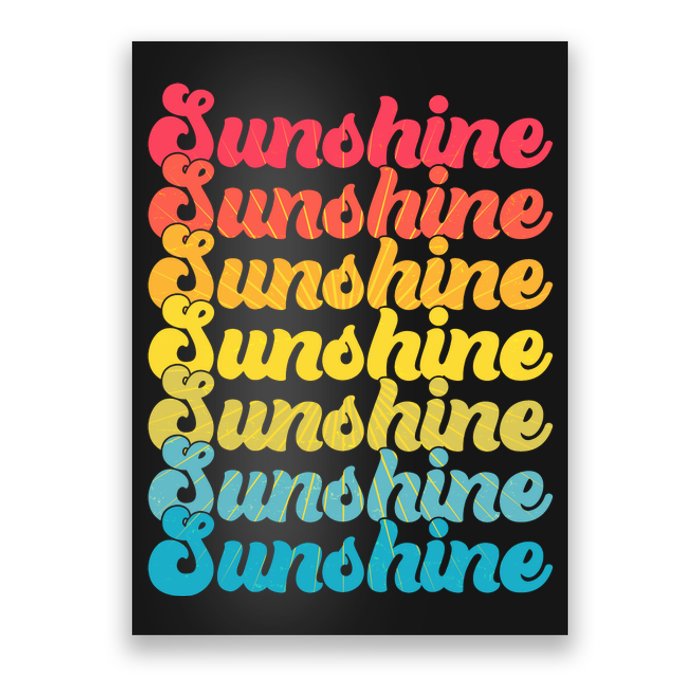 Retro Vintage Sunshine Sun Text Poster