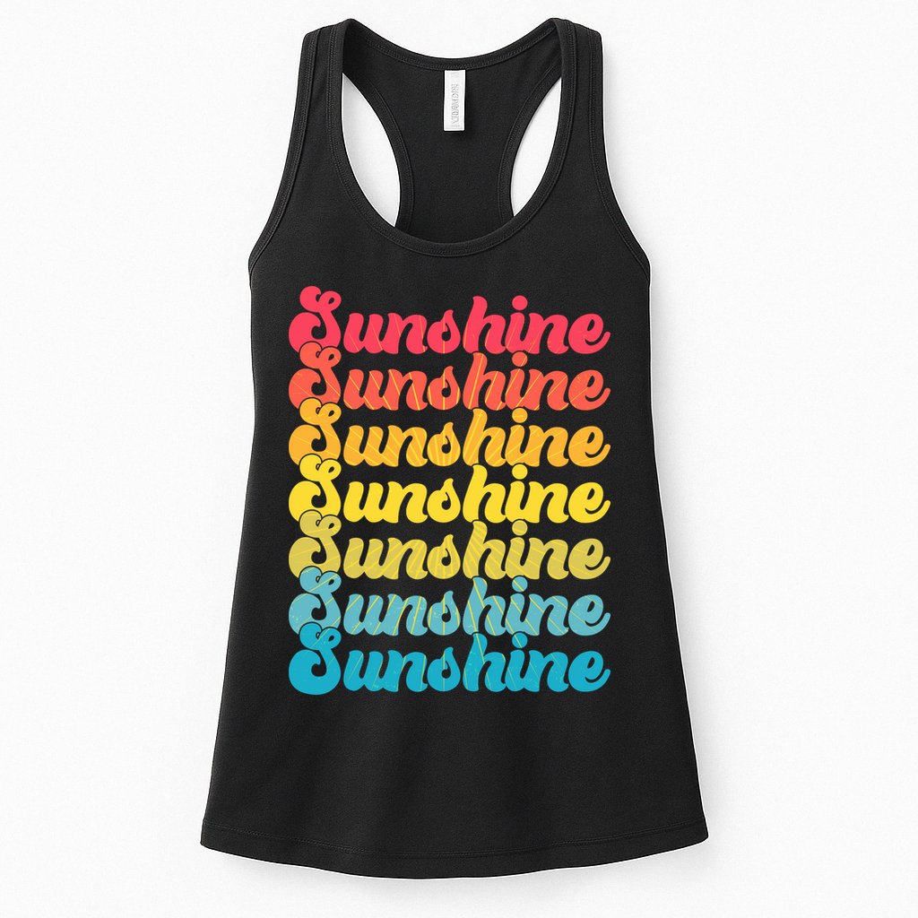 Retro Vintage Sunshine Sun Text Womens Tank Top