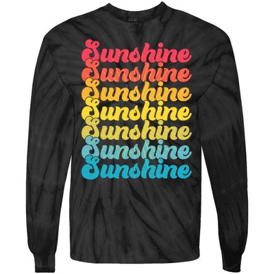 Retro Vintage Sunshine Sun Text Tie-Dye Long Sleeve Shirt