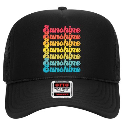 Retro Vintage Sunshine Sun Text Trucker Hat