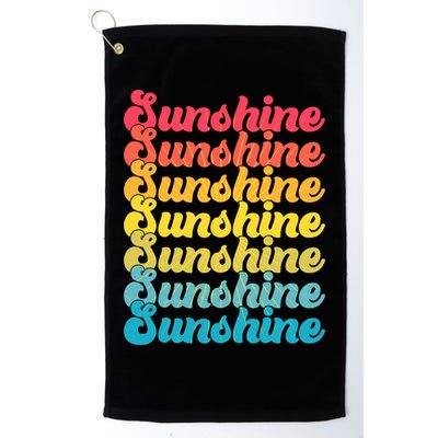 Retro Vintage Sunshine Sun Text Golf Towel