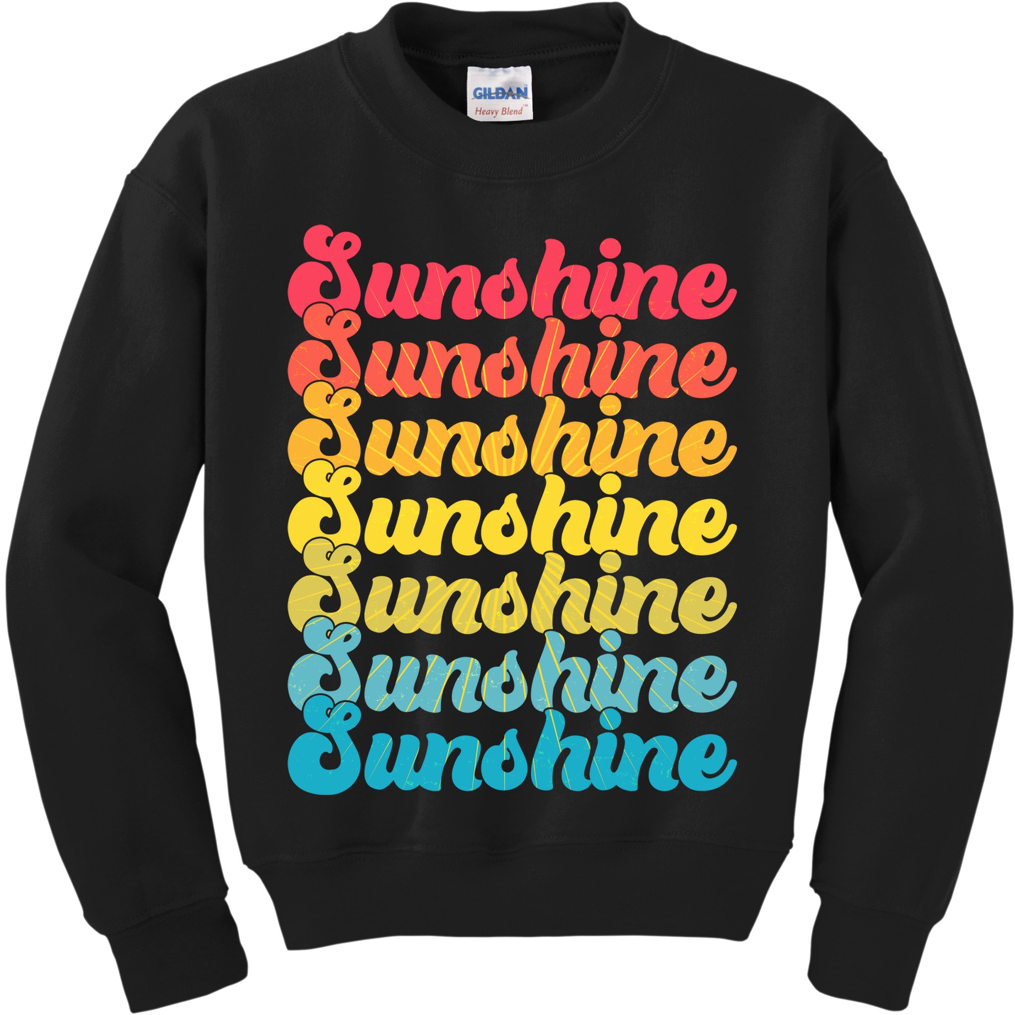 Retro Vintage Sunshine Sun Text Kids Sweatshirt