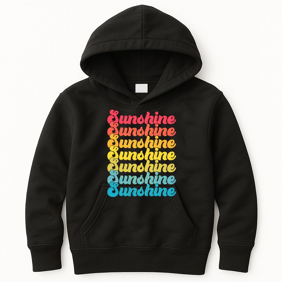 Retro Vintage Sunshine Sun Text Kids Hoodie