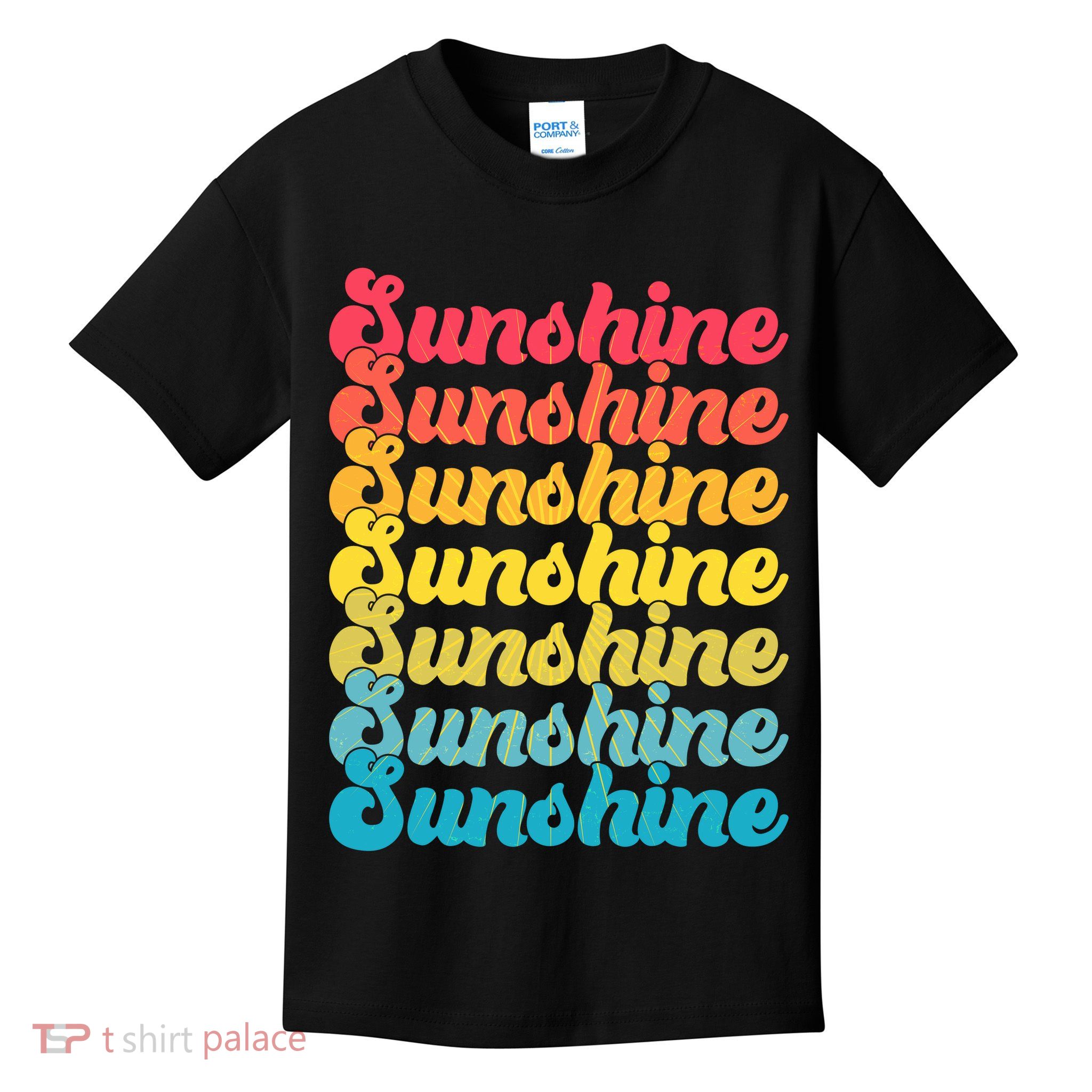 Retro Vintage Sunshine Sun Text Kids T-Shirt
