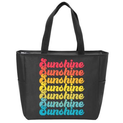 Retro Vintage Sunshine Sun Text Zip Tote Bag