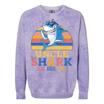 Retro Vintage Uncle Shark Doo Colorblast Crewneck Sweatshirt