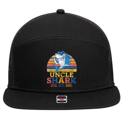 Retro Vintage Uncle Shark Doo 7 Panel Mesh Trucker Snapback Hat