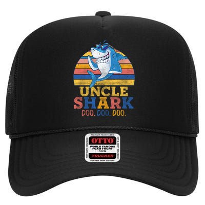 Retro Vintage Uncle Shark Doo High Crown Mesh Back Trucker Hat