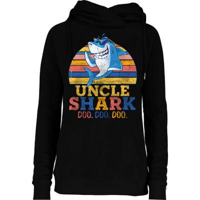 Retro Vintage Uncle Shark Doo Womens Funnel Neck Pullover Hood