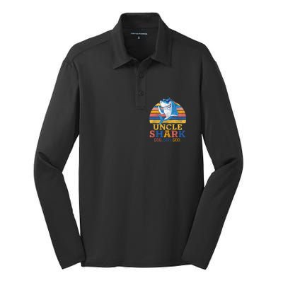 Retro Vintage Uncle Shark Doo Silk Touch Performance Long Sleeve Polo