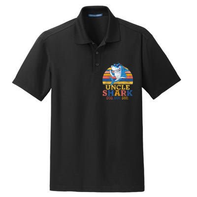 Retro Vintage Uncle Shark Doo Dry Zone Grid Polo