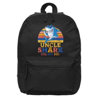 Retro Vintage Uncle Shark Doo 16 in Basic Backpack