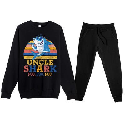 Retro Vintage Uncle Shark Doo Premium Crewneck Sweatsuit Set