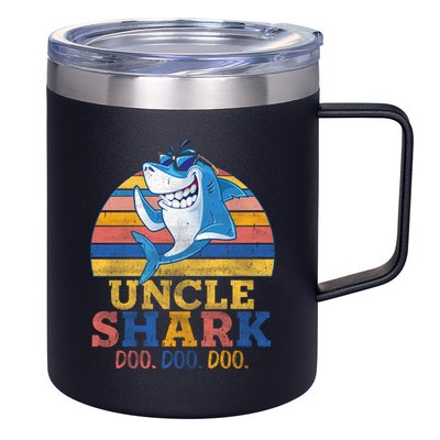 Retro Vintage Uncle Shark Doo 12oz Stainless Steel Coffee Mug