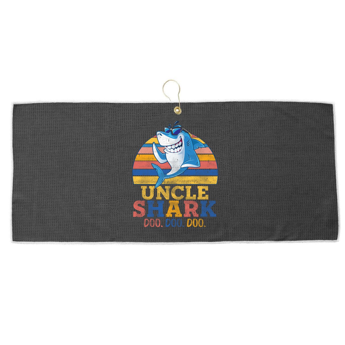 Retro Vintage Uncle Shark Doo Large Microfiber Waffle Golf Towel