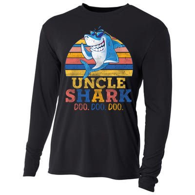 Retro Vintage Uncle Shark Doo Cooling Performance Long Sleeve Crew