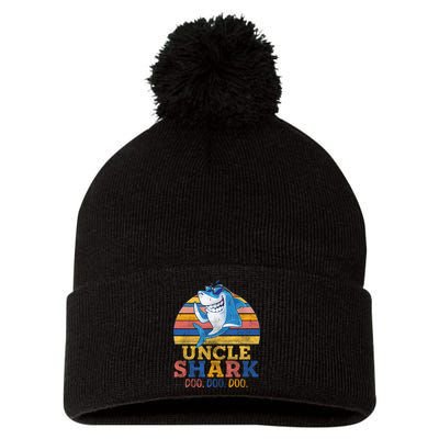 Retro Vintage Uncle Shark Doo Pom Pom 12in Knit Beanie