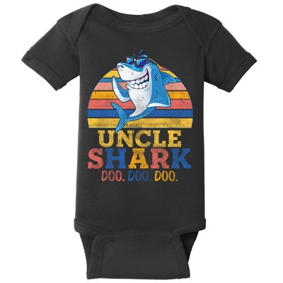 Retro Vintage Uncle Shark Doo Baby Bodysuit