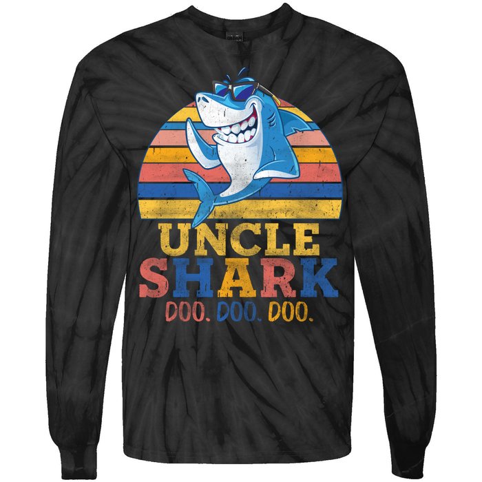 Retro Vintage Uncle Shark Doo Tie-Dye Long Sleeve Shirt