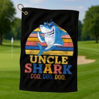 Retro Vintage Uncle Shark Doo Golf Towel