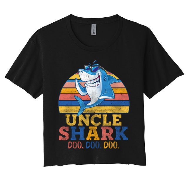 Retro Vintage Uncle Shark Doo Crop Top